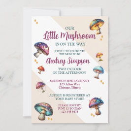 Söt boho svamp Baby Shower Inbjudningar