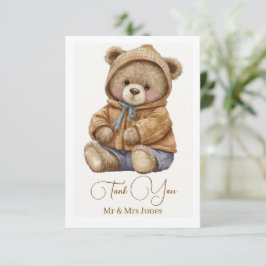 Söt Boho Teddybjörn Bebisdopp Tackkort Tack Kort