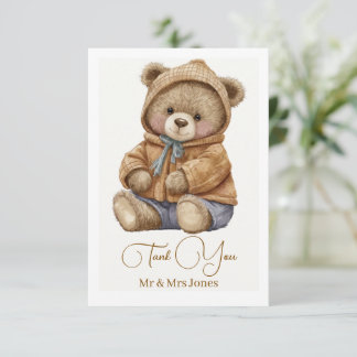 Söt Boho Teddybjörn Bebisdopp Tackkort Tack Kort