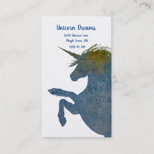 Söt Boho Unicorn i Shades of Blue Visitkort