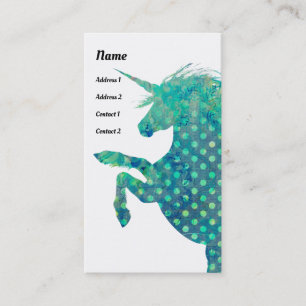 Söt Boho Unicorn Visitkort