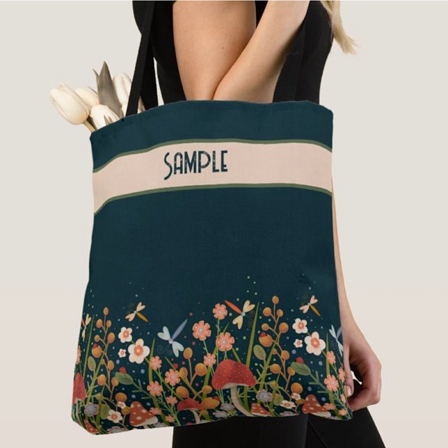 Söt Boho Wildbloms Roligt  Anpassningsbar Inspirie Tygkasse (Skapare uppladdad)