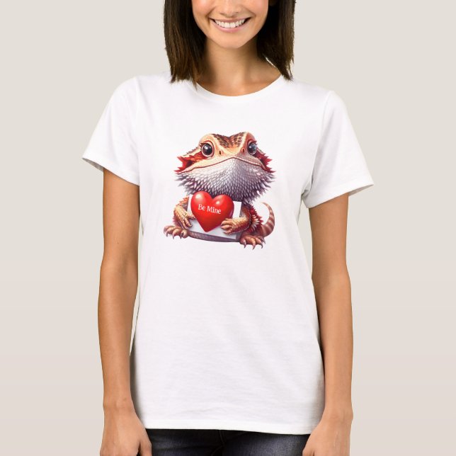 Söt böjd drake var min Valentine T Shirt (Framsida)