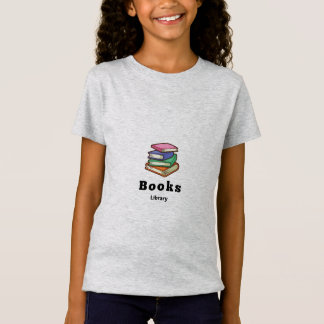 Söt bok älskande barn bibliotek läsare t-shirt