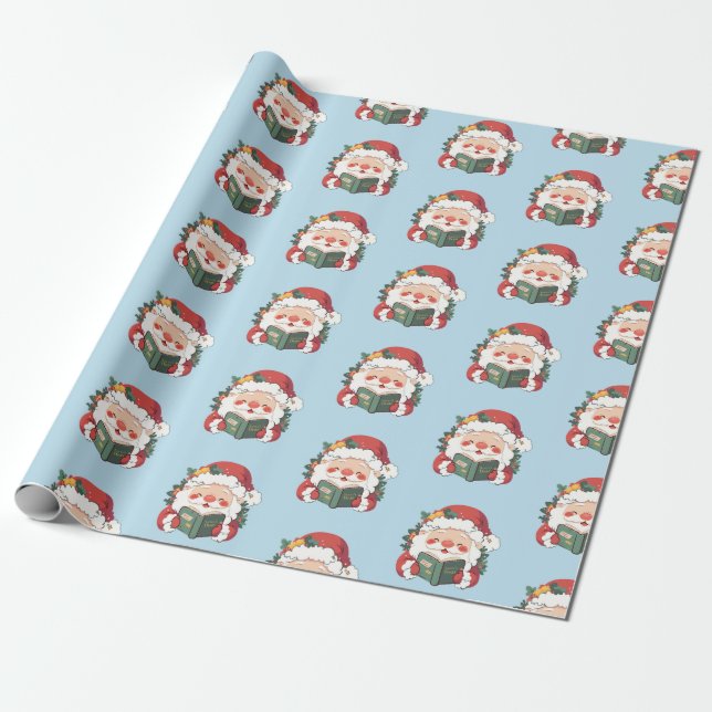 Söt bokälskande tomte presentpapper (Utrullad)