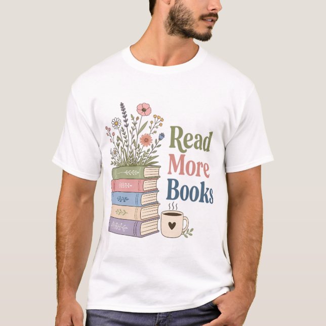 Söt bokälskare blomshirt t shirt (Framsida)
