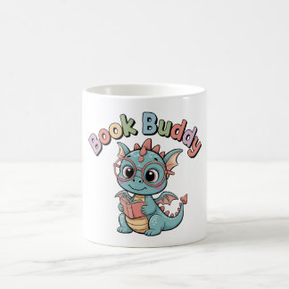 Söt bokkompis som läser Drakemugg Kaffemugg
