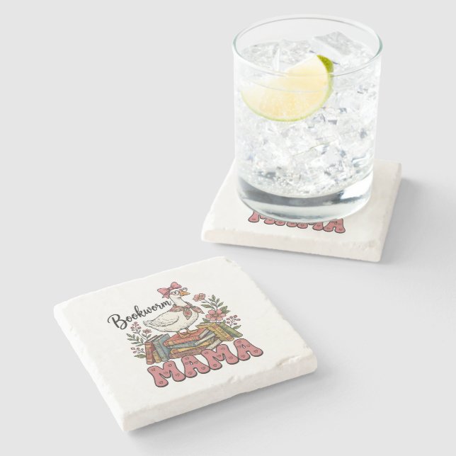 Söt bokmask Mama ordkonst  Stenunderlägg (Sidan)