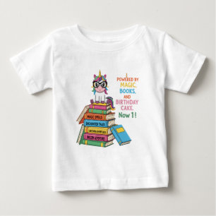 Söt Bokmask Unikorn 1-årsdag Magisk Läsning T Shirt