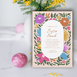 Söt Bold Blommigt Påsk Brunch | ORANGE Inbjudningar