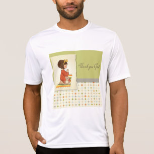 Söt Bönande Flicka Tack Gud T Shirt
