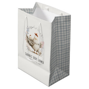 Söt bondemor och babykyckling Blommig baby shower