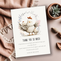 Söt bondemor och babykyckling blomster baby shower