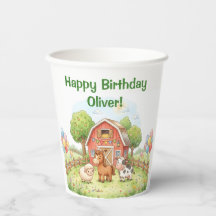 Söt bondgårdsfödelsedag pappersmugg