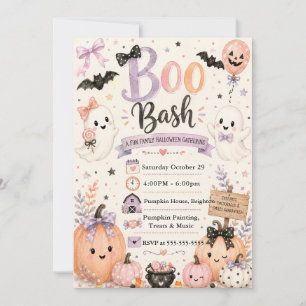 Söt Boo Bash Halloween-fest Inbjudningar