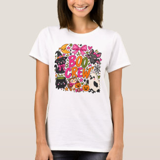 Söt Boo-gäng Halloween-djur Skräckinjagande tjejak T Shirt