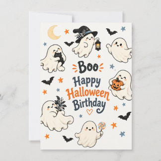 Söt Boo Halloween-spöke Födelsedags kort