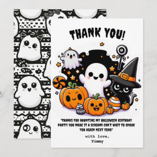 Söt Boo Halloween Tacksamhetskort för födelsedag Tack Kort