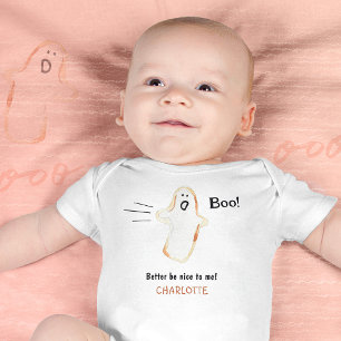 Söt Boo Handritad Spökbaby Första Halloween T Shirt