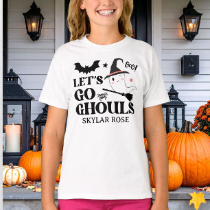 Söt Boo Kuslig Spök Halloween Rosa Flicka T Shirt