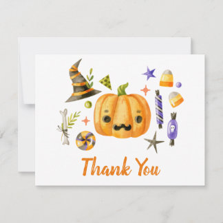 Söt Boo Pumpa Spooktacular Halloweenfest Firande Tack Kort