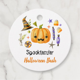 Söt Boo Pumpkin Spooktacular Halloweenfest Gåvor Etiketter