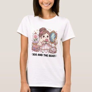 Söt Boo Sagodräkt Design, Kawaii Spöke T Shirt