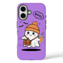 Söt Boo-spökeflicka iPhone 16-telefontaska – Kawai