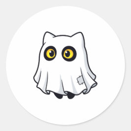 Söt Boo Spökis Katt Halloween Kostym Klistermärke