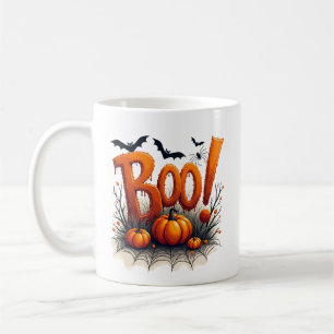 Söt Boo-typografi Pumpa Kuslig Halloween Kaffemugg