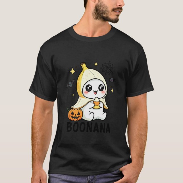 Söt Boonana Spökbanan Rollig Halloween Kostym T Shirt (Framsida)