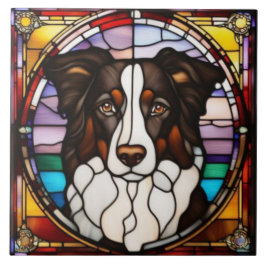 Söt Border Collie-dekorativ kakel