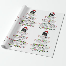 Söt Border Collie & Får Julgran Presentpapper