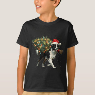 Söt Border Collie Hund I En Julgran För Män T Shirt
