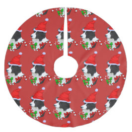 Söt Border Collie jul God Jul Julgransmatta Borstad Polyester
