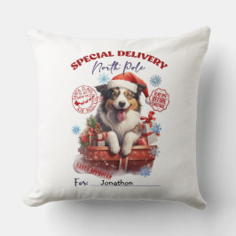 Söt Border Collie jul kastkudde Kudde
