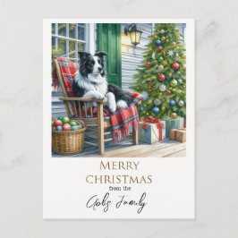 Söt Border Collie Jul  Vykort
