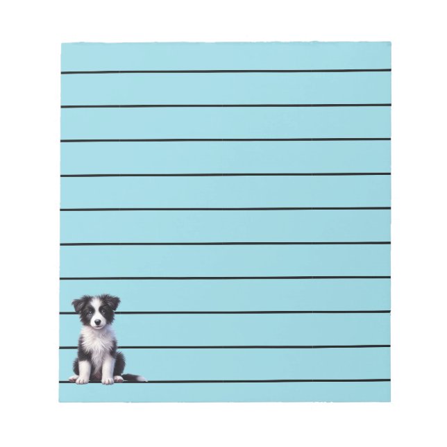 Söt Border Collie-valp Anteckningsblock (Framsida)