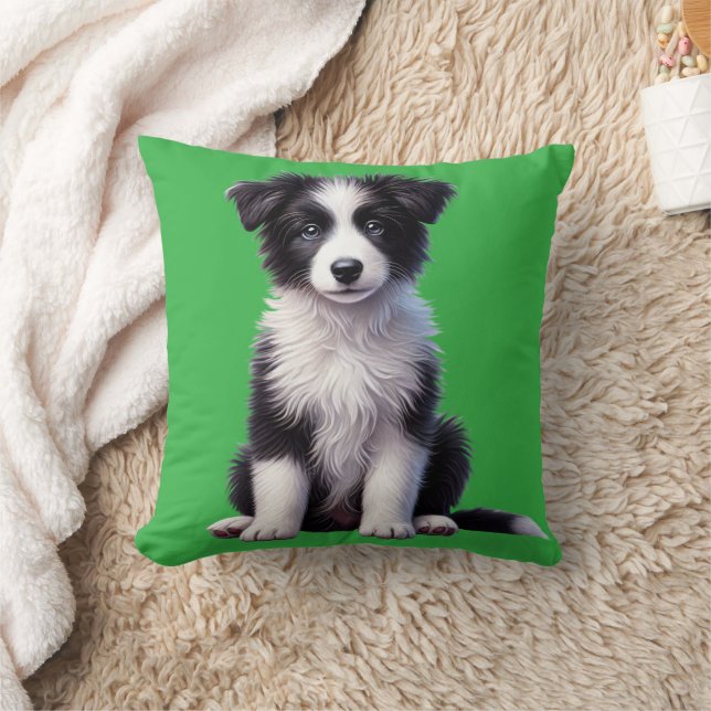 Söt Border Collie-valp Kudde (Filt)