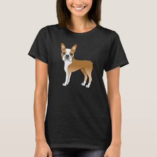 Söt Boston Terrier illustration av tecknad hund T Shirt