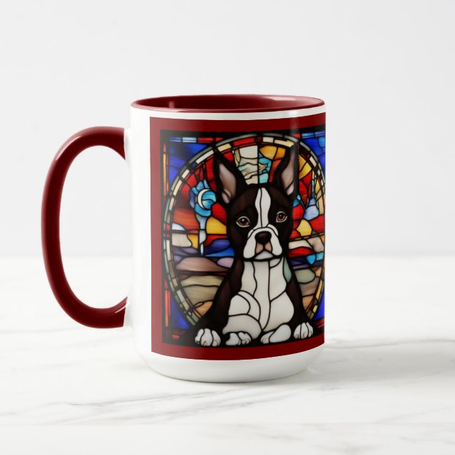 Söt Boston Terrier Kaffe Mugg (Vänster)