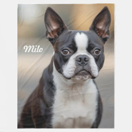 Söt Boston Terrier Personlig Fleecefilt