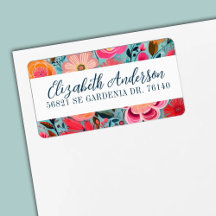 Söt Botanical Girly Blommigt Returadress