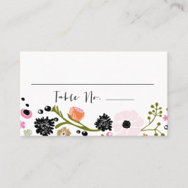 Söt Bouquet Blommigt Bröllop Bord Placeringskort