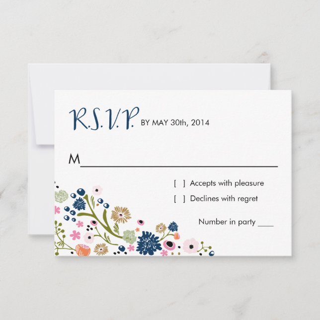Söt Bouquet-Blommigt | R S V P-svarskortsflottan OSA Kort (Framsida)