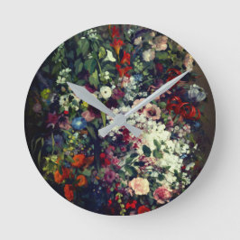 Söt Bouquet-blommor i Vas Rund Klocka