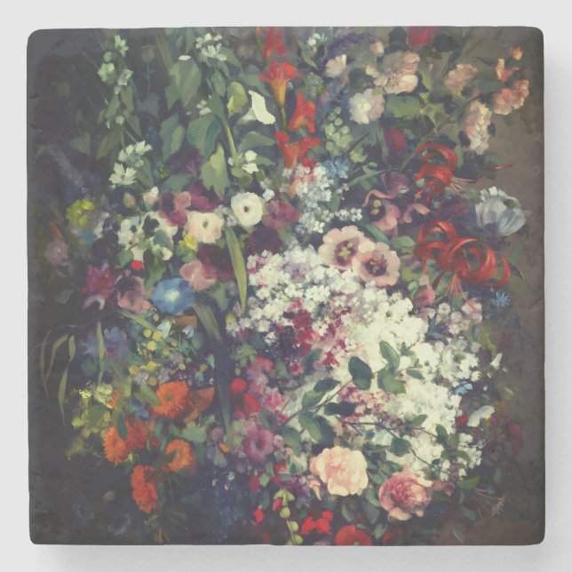 Söt Bouquet-blommor i Vas Stenunderlägg (Framsidan)