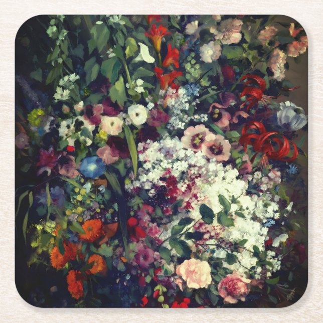 Söt Bouquet-blommor i Vas Underlägg Papper Kvadrat (Framsidan)