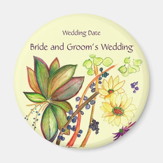 Söt Bouquet Bröllop Souvenir Magnet (Framsidan)
