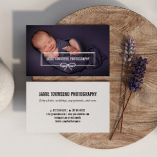 Söt Bow Ram Anpassningsbar Photo Baby Photograf Visitkort